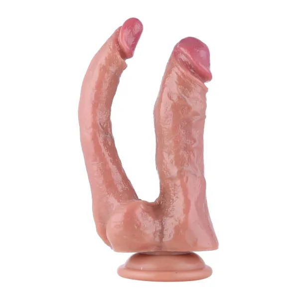 Double KlicLok and Suction Cup Dildo 19.5 cm